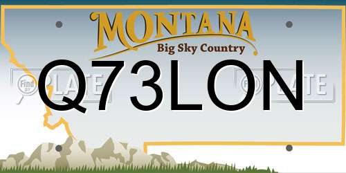 Q73LON Montana License Plate
