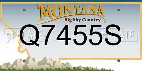 Q7455S Montana License Plate