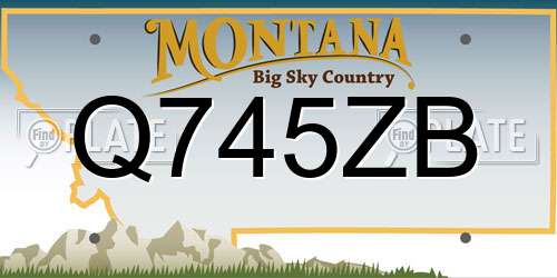Q745ZB Montana License Plate