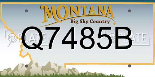 Q7485B Montana License Plate