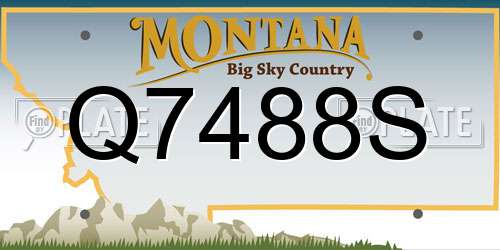 Q7488S Montana License Plate