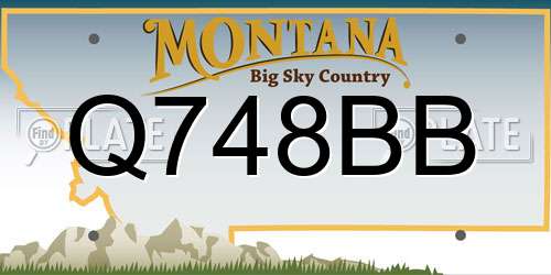 Q748BB Montana License Plate
