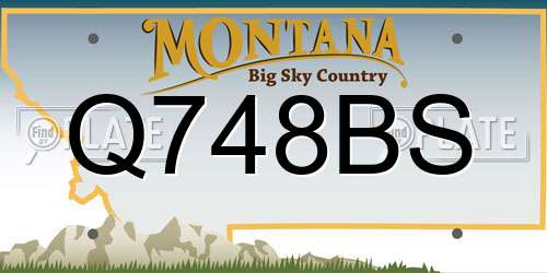 Q748BS Montana License Plate
