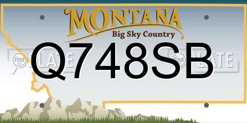 Q748SB Montana License Plate