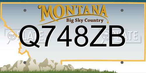 Q748ZB Montana License Plate