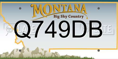Q749DB Montana License Plate