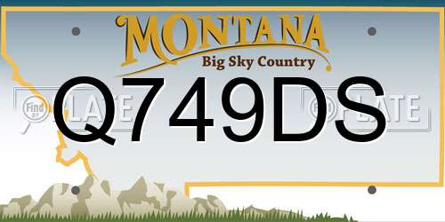Q749DS Montana License Plate