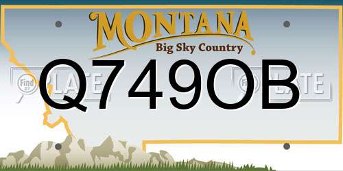 Q749OB Montana License Plate