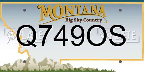 Q749OS Montana License Plate