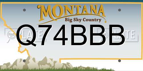 Q74BBB Montana License Plate