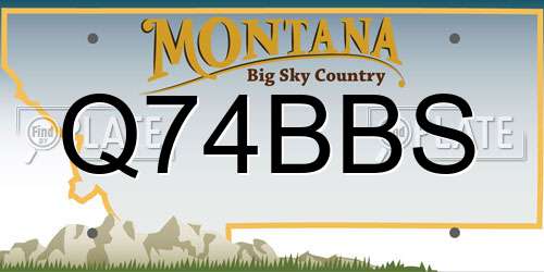 Q74BBS Montana License Plate
