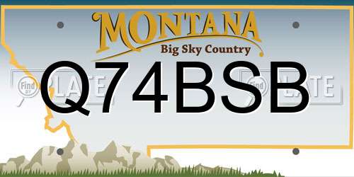 Q74BSB Montana License Plate