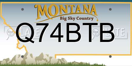 Q74BTB Montana License Plate