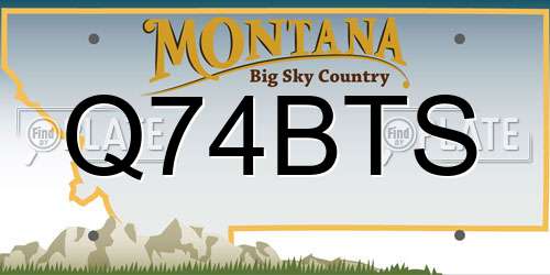 Q74BTS Montana License Plate