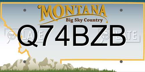 Q74BZB Montana License Plate