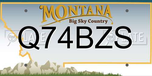 Q74BZS Montana License Plate