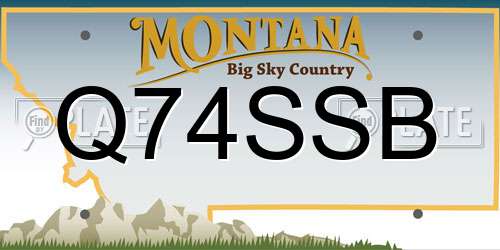 Q74SSB Montana License Plate