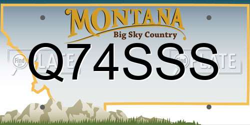 Q74SSS Montana License Plate