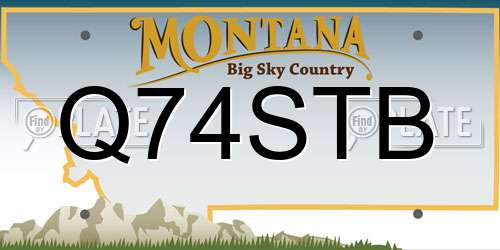 Q74STB Montana License Plate