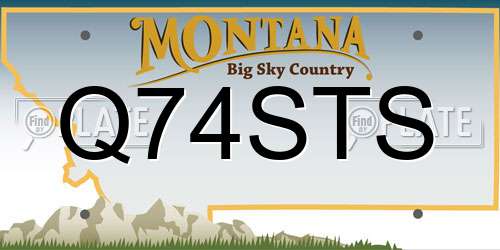 Q74STS Montana License Plate