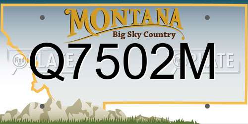 Q7502M Montana License Plate