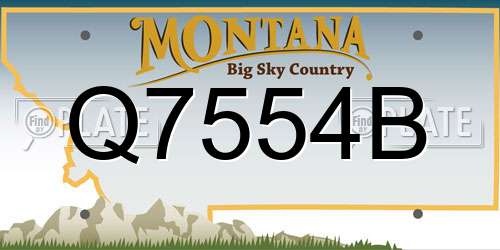 Q7554B Montana License Plate