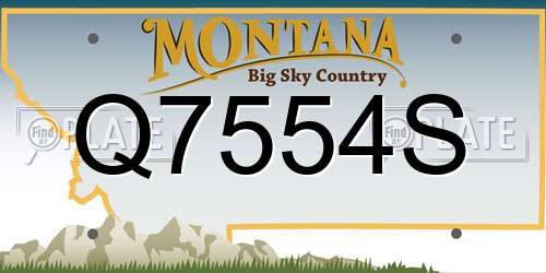 Q7554S Montana License Plate