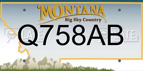 Q758AB Montana License Plate