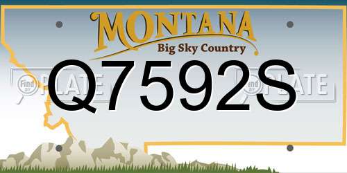 Q7592S Montana License Plate