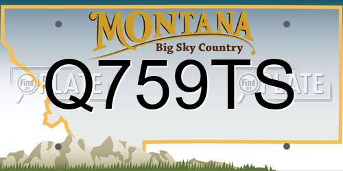 Q759TS Montana License Plate