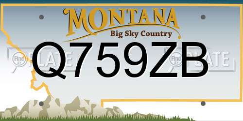 Q759ZB Montana License Plate