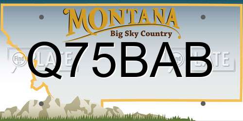 Q75BAB Montana License Plate