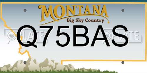 Q75BAS Montana License Plate