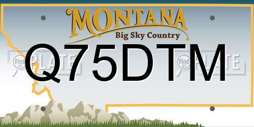 Q75DTM Montana License Plate