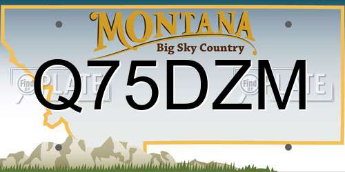 Q75DZM Montana License Plate