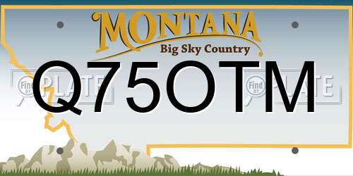 Q75OTM Montana License Plate