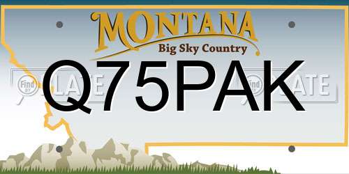 Q75PAK Montana License Plate