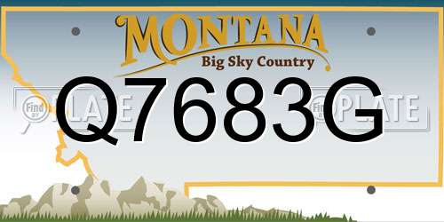 Q7683G Montana License Plate