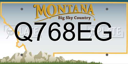 Q768EG Montana License Plate