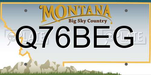 Q76BEG Montana License Plate