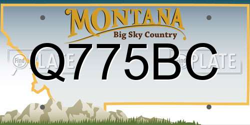 Q775BC Montana License Plate