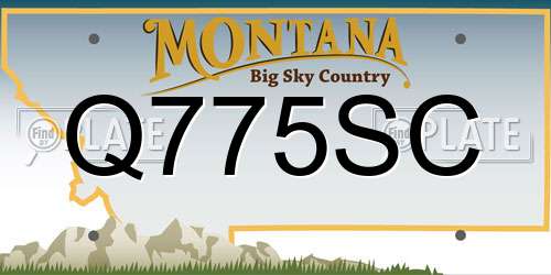 Q775SC Montana License Plate
