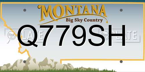 Q779SH Montana License Plate