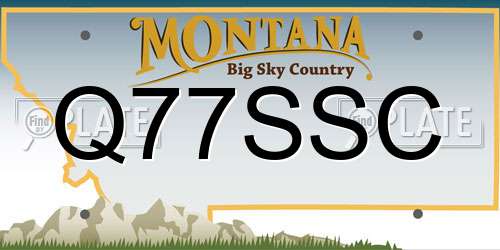 Q77SSC Montana License Plate