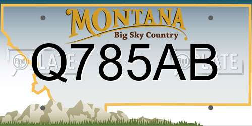 Q785AB Montana License Plate