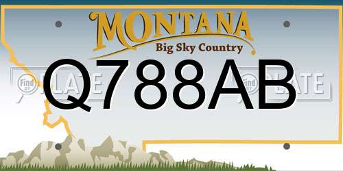 Q788AB Montana License Plate
