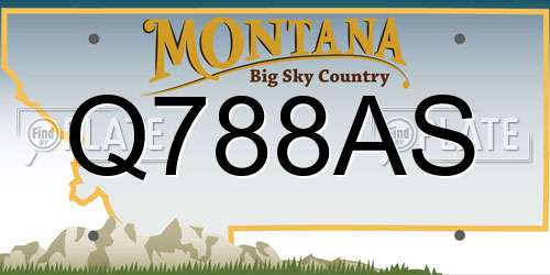 Q788AS Montana License Plate
