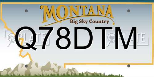 Q78DTM Montana License Plate