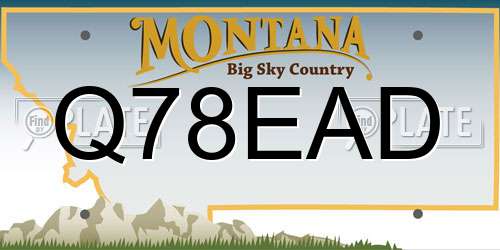 Q78EAD Montana License Plate
