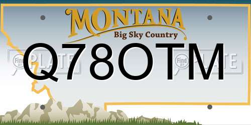 Q78OTM Montana License Plate